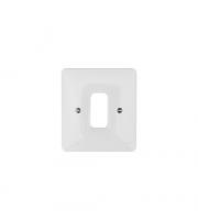 Hager 1 Gang White Moulded Grid Plate (White)