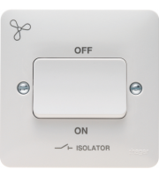 Hager 3 Pole Fan Isolator Switch with Fan Symbol (White)