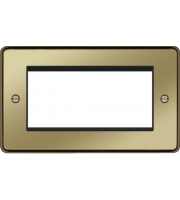 Hager ER Style Plate 4 Module (Polished Brass)