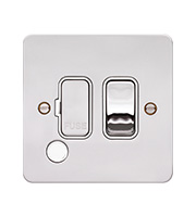 Hager Fused Connection Unit Switch Flex Outlet (Polished Steel)