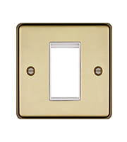 Hager ER Style Plate 1 Module (Polished Brass)