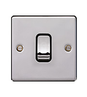 Hager 10AX 1 Gang 2 Way Wall Switch (Polished Steel)
