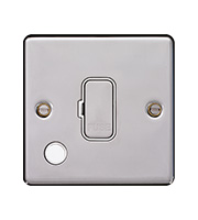 Hager Unswitched Fused Connection Unit (Polished Steel)