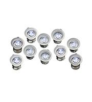 Robus Pre Wired Decorative 10 LED Stainless Steel Ground Light Kit (White)