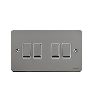 Schneider Electric GET Ultimate Flat Plate 4G 2W Switch (Polished Chrome)