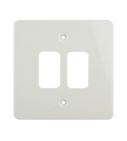 Schneider Electric Ultimate Grid Metal 2 Gang Flush Plate (Painted White)