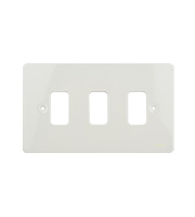 Schneider Electric Ultimate Grid Metal 3 Gang Flush Plate (Painted White)