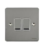 GU3220WPC 13a  Twin Socket in Polished Chrome New GET Ultimate Flat Plate 
