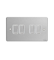 Schneider Electric GET Ultimate Flat Plate 4G 2 Way Switch (Stainless Steel)