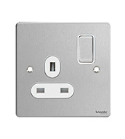 Schneider Electric GET Ultimate Flat Plate 1G Switch Socket (Stainless Steel)