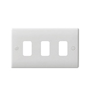 Schneider Electric GET Ultimate 3 Gang Grid Plate (White)