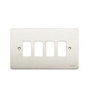 Schneider Electric GET Ultimate 4 Gang Grid Plate (Stainless Steel)