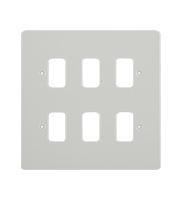 Schneider Electric GET Ultimate 6 Gang Grid Plate (Painted White)