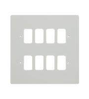 Schneider Electric GET Ultimate 8 Gang Grid Plate (Painted White)