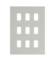 Schneider Electric GET Ultimate 9 Gang Grid Plate (Painted White)