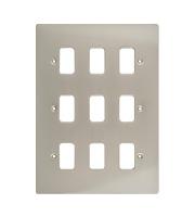 Schneider Electric GET Ultimate 9 Gang Grid Plate (Stainless Steel)