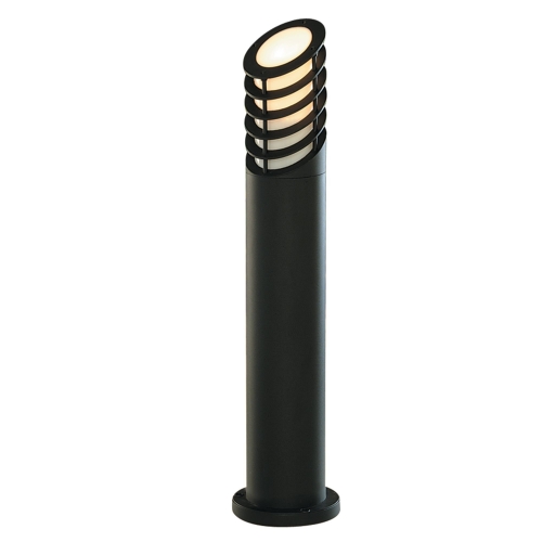 Searchlight Die Cast Aluminium Ip44 Black Bollard Light With White Polycarbonate Diffuser 