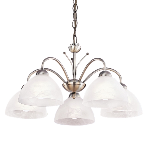 Searchlight Milanese 5Lt Ceiling Antique Brass Alabaster Glass