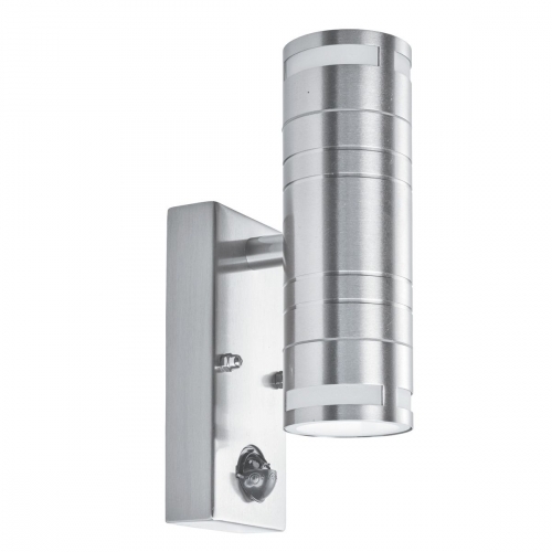 Searchlight Led Outdoor & Porch (Gu10 Led) 2Lt Pir Wall Bracket Stainless Steel Frosted Glass