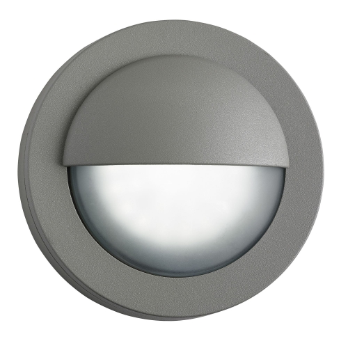 Searchlight Ip44 Die Cast Aluminium Grey 18 Led Outdoor Wall Light With Acid Glass