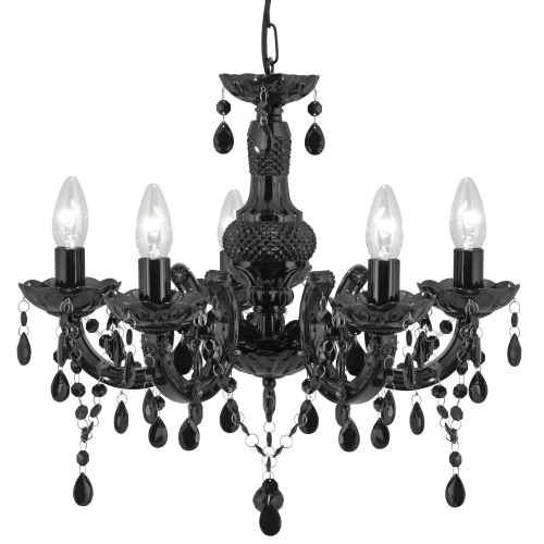 Searchlight Marie Therese 5Lt Ceiling Black Glass/Acrylic