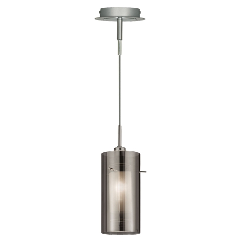 Searchlight Duo 2 1Lt Pendant With Smokey Outer/Frosted Inner Glass Shades