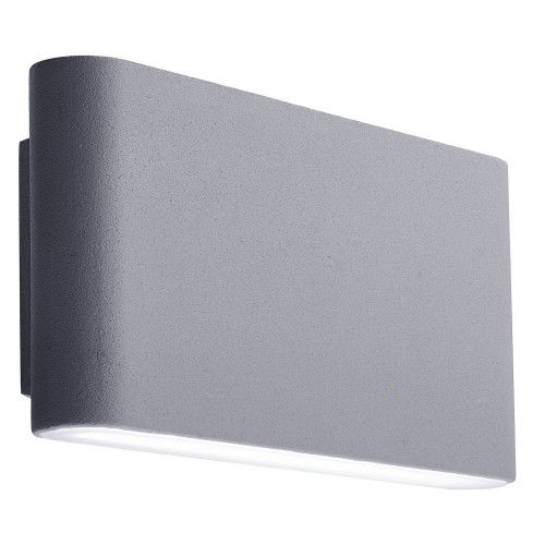 Searchlight Grey Aluminium Led Ip44 Outdoor Wall Light Frosted Polycarbonate Shade