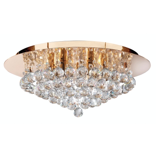 Searchlight Hanna Gold 6 Light Semi-flush With Clear Crystal Balls Fitting ON SALE