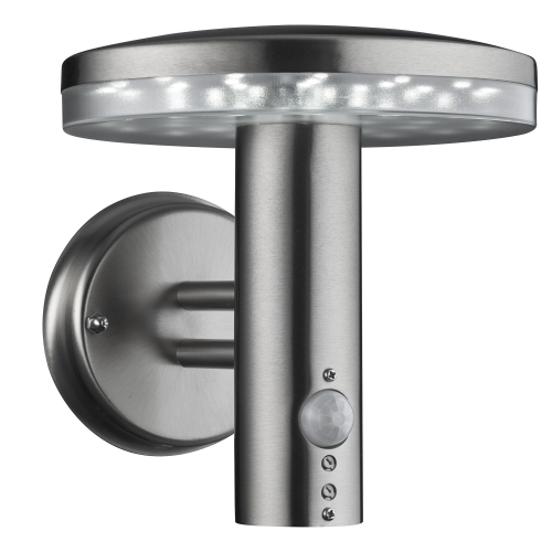 Searchlight Stainless Steel Ip44 30 Led Outdoor Wall Light With Motion Sensor