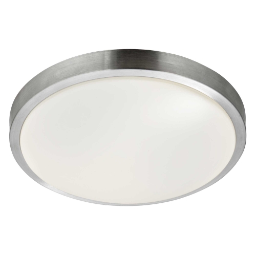 Searchlight Zurich Led Flush Bathroom IP44 1Lt Aluminium Trim With Acrylic White Shade Dia 33Cm