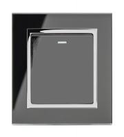 Retrotouch Crystal Mechanical Light Switch 1 Gang (Black CT)